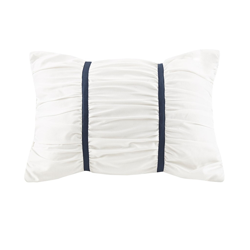 Maklaine 7-Piece Seersucker Comforter Set with Throw Blanket in Blue