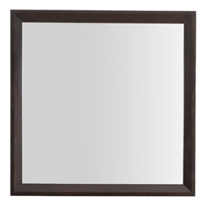 Maklaine Transitional Engineered Wood Frame Mirror in Espresso