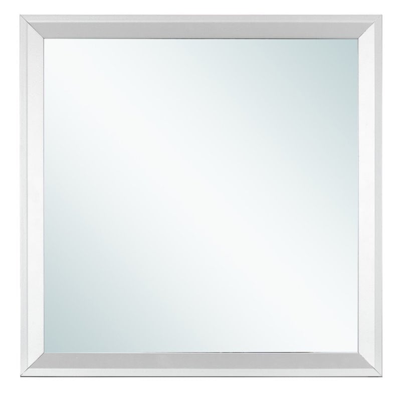 Maklaine Transitional Engineered Wood Frame Mirror in Silver Champagne