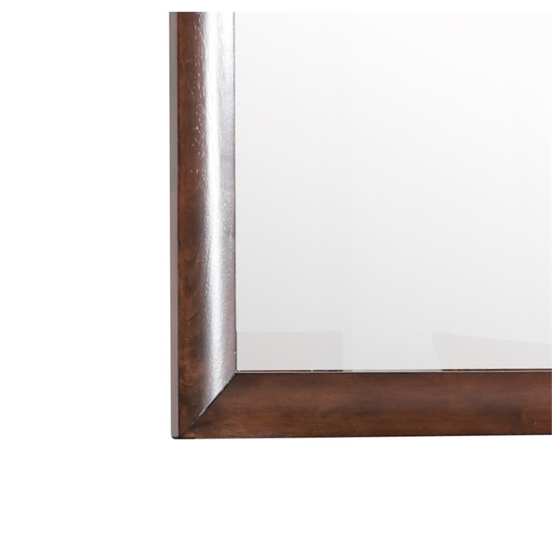 Maklaine Contemporary Engineered Wood Frame Mirror in Cappuccino