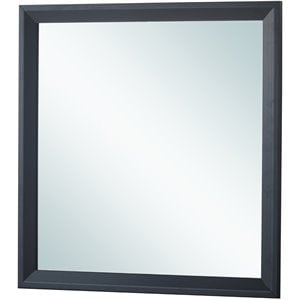 Maklaine Transitional Engineered Wood Frame Mirror in Black Finish