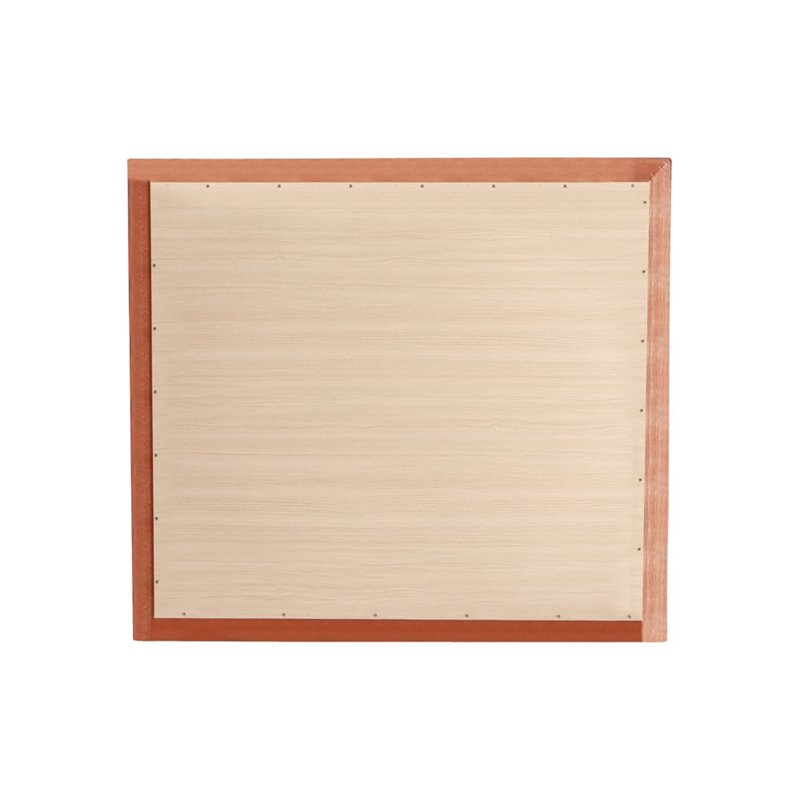 Maklaine Contemporary Wood Veneer Frame Mirror in Cherry Finish