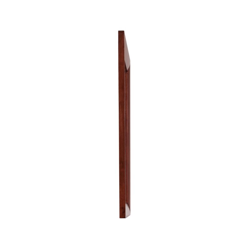 Maklaine Contemporary Wood Veneer Frame Mirror in Cherry Finish