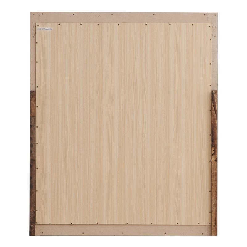 Maklaine Traditional Wood Veneer Bedroom Mirror in Gray and Brown