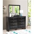Maklaine Contemporary Engineered Wood Frame Mirror in Black Finish
