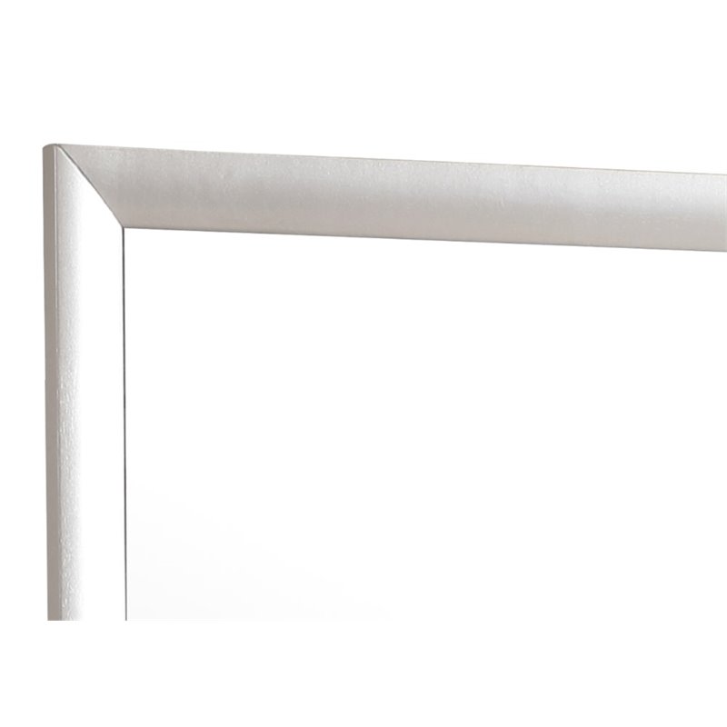 Maklaine Contemporary Engineered Wood Frame Mirror in Silver Champagne