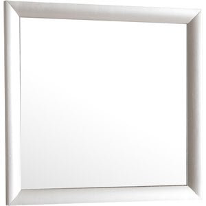 Maklaine Contemporary Engineered Wood Frame Mirror in Silver Champagne