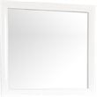 Maklaine Contemporary Engineered Wood Frame Mirror in White Finish