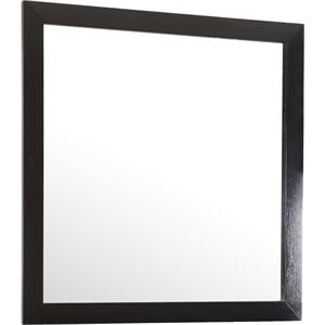 Maklaine Transitional Engineered Wood Frame Mirror in Black Finish