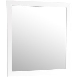 Maklaine Transitional Engineered Wood Frame Mirror in White Finish