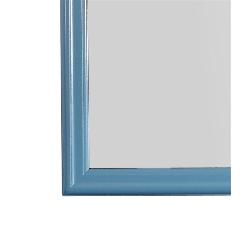 Maklaine Traditional Engineered Wood Frame Mirror in Teal Finish