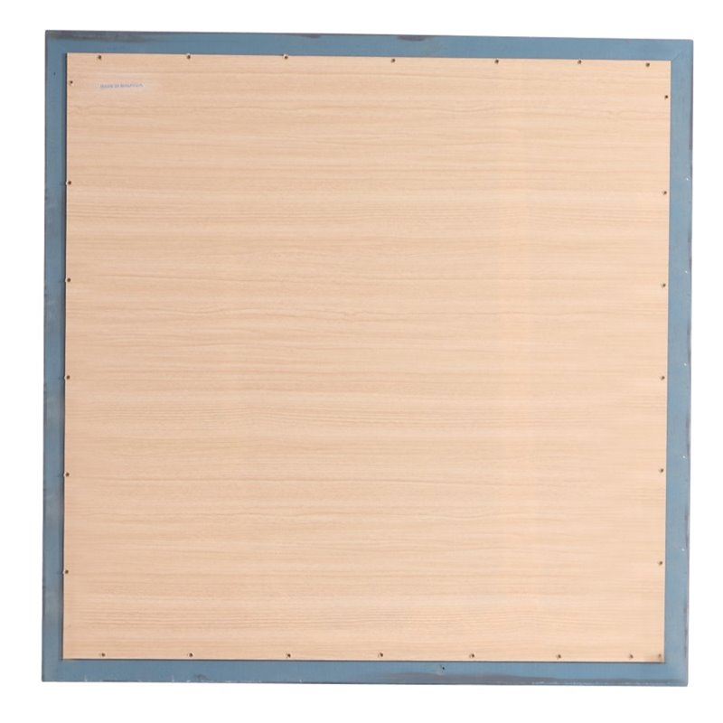 Maklaine Traditional Engineered Wood Frame Mirror in Teal Finish