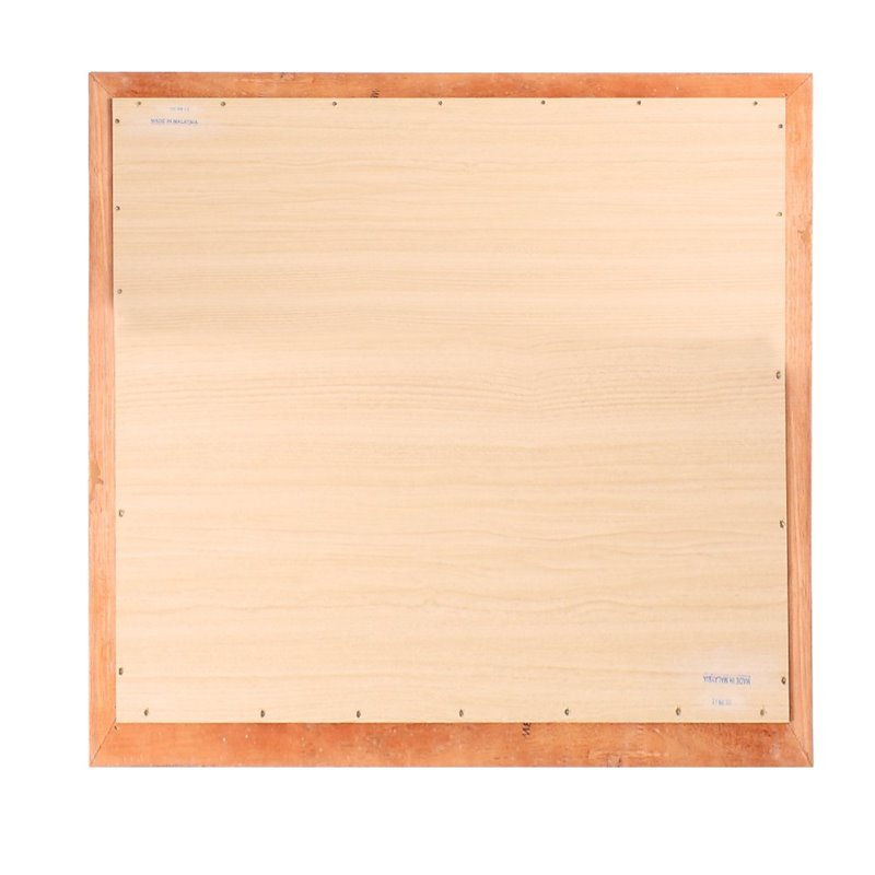 Maklaine Traditional Wood Veneer Frame Low Distortion Glass Mirror in Oak