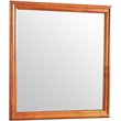 Maklaine Traditional Wood Veneer Frame Low Distortion Glass Mirror in Oak