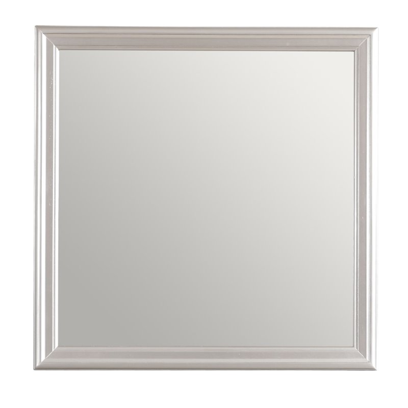 Maklaine Transitional Engineered Wood Frame Mirror in Silver Champagne