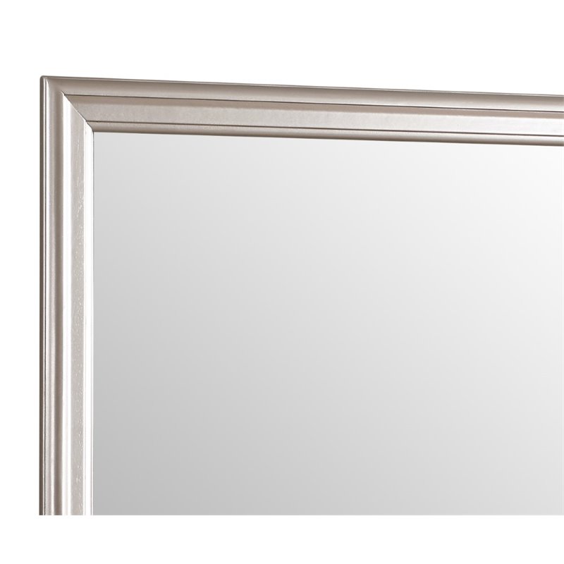 Maklaine Transitional Engineered Wood Frame Mirror in Silver Champagne