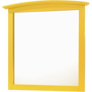 Maklaine Contemporary Engineered Wood Frame Mirror in Yellow