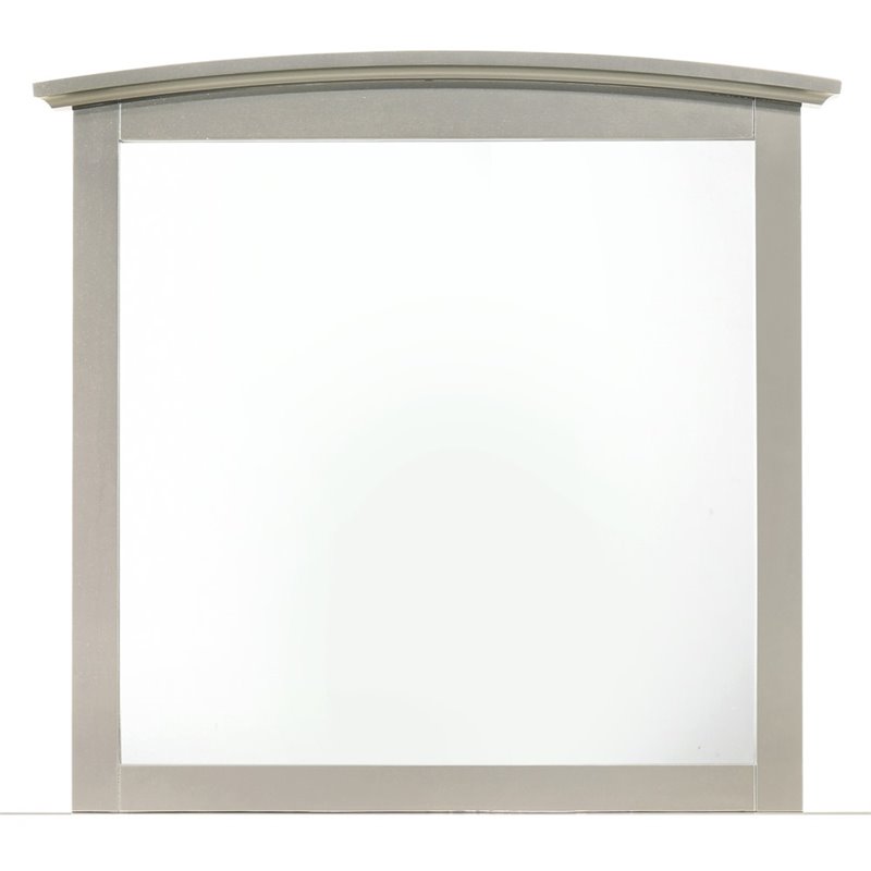 Maklaine Contemporary Engineered Wood Frame Mirror in Silver Champagne
