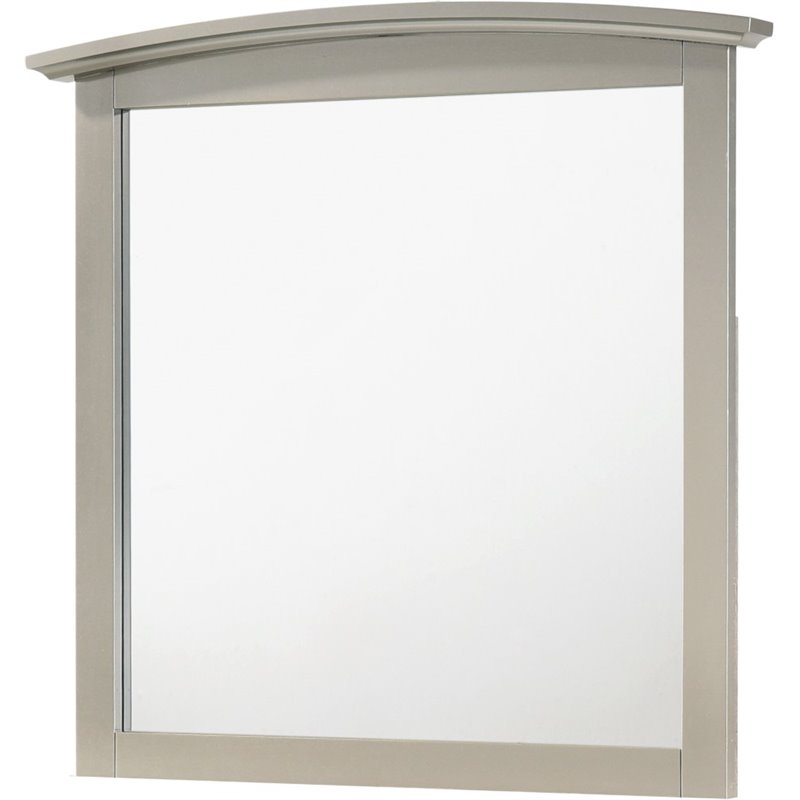 Maklaine Contemporary Engineered Wood Frame Mirror in Silver Champagne
