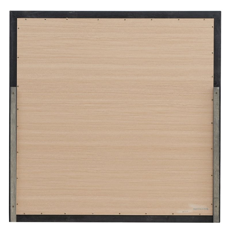 Maklaine Transitional Engineered Wood Frame Mirror in Metalic Black