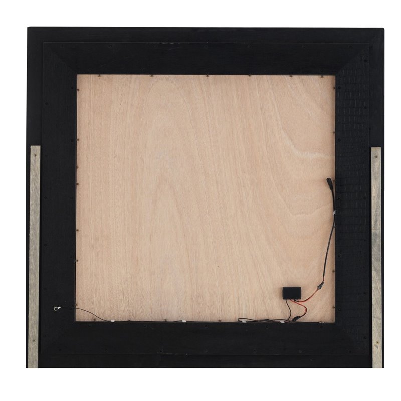Maklaine Transitional Engineered Wood Frame Mirror in Charcoal