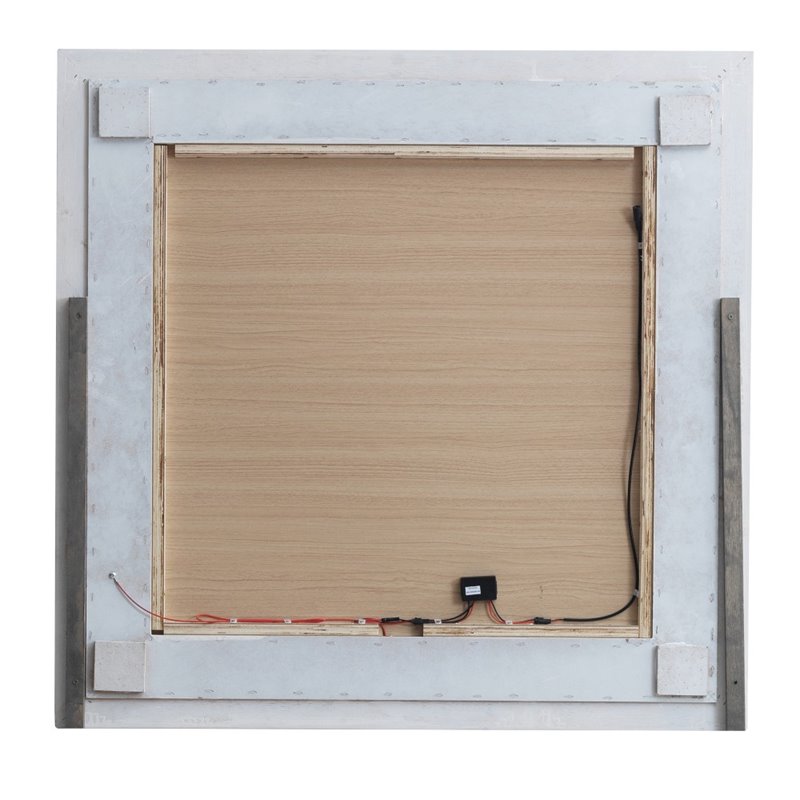 Maklaine Transitional Engineered Wood Frame Mirror in Pearl White
