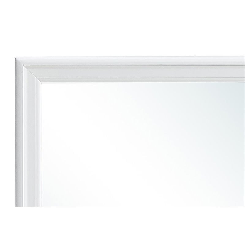 Maklaine Transitional Engineered Wood Frame Mirror in Pearl White