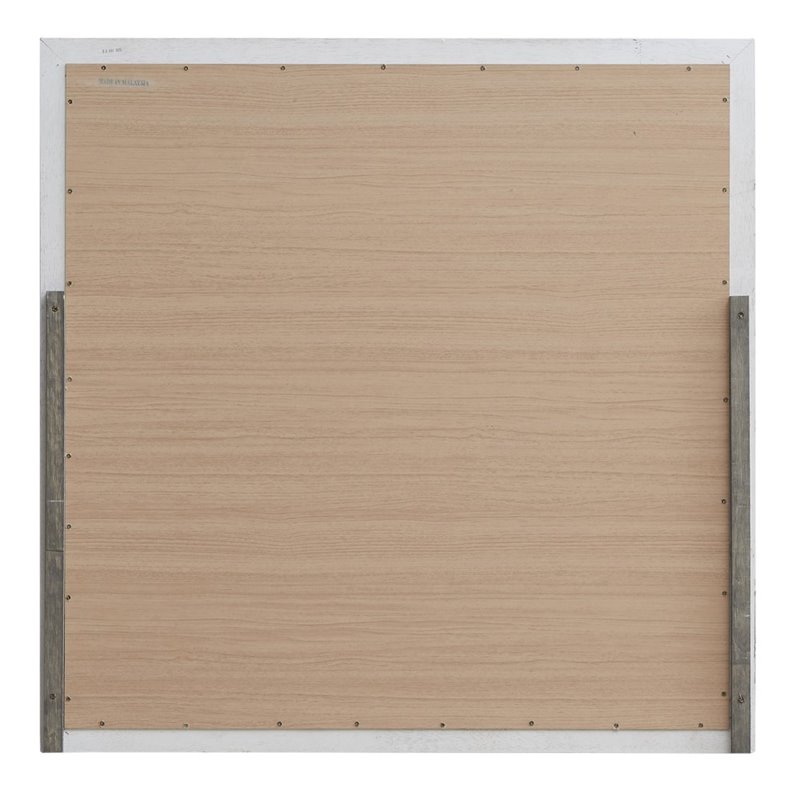 Maklaine Transitional Engineered Wood Frame Mirror in Pearl White