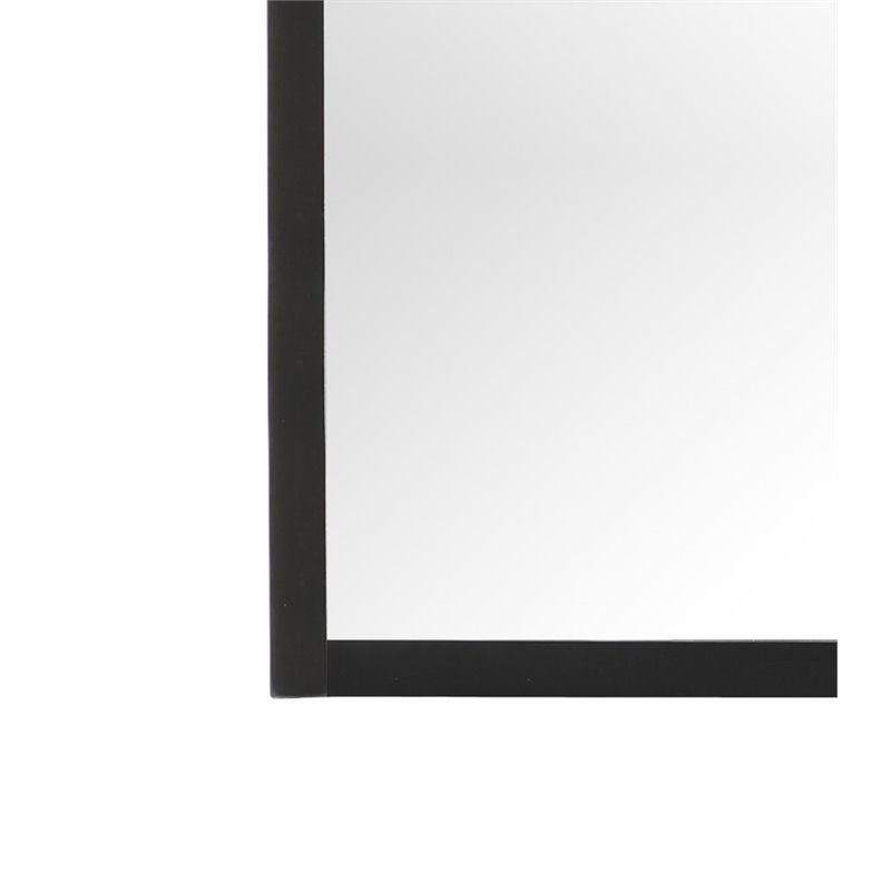 Maklaine Contemporary Engineered Wood Frame Mirror in Black Finish