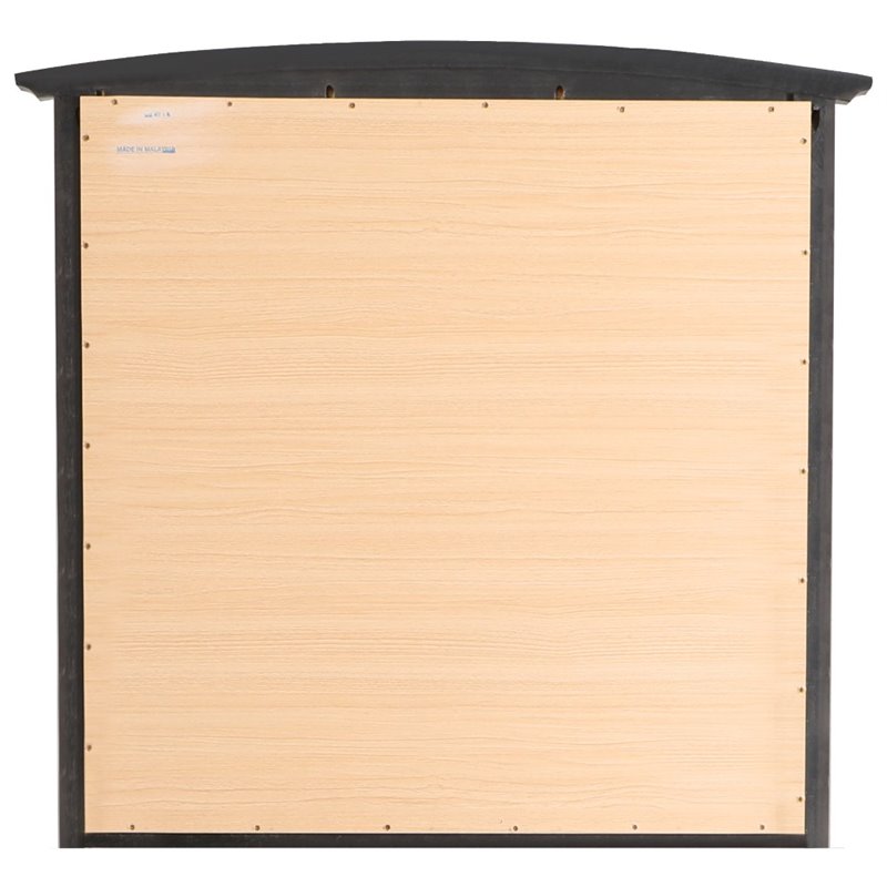 Maklaine Contemporary Engineered Wood Frame Mirror in Black Finish