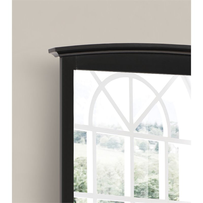 Maklaine Contemporary Engineered Wood Frame Mirror in Black Finish
