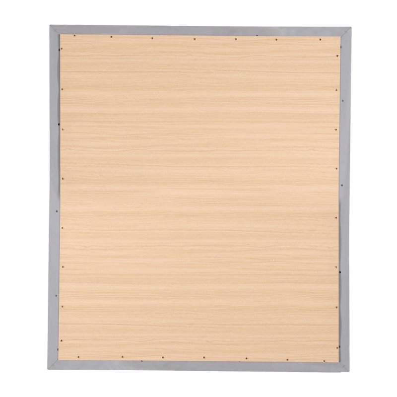 Maklaine Contemporary Wood Veneer Bedroom Mirror in Silver Champagne