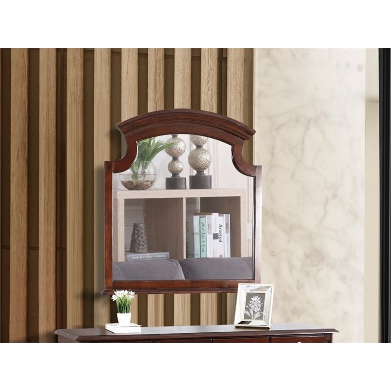 Maklaine Traditional Engineered Wood Frame Mirror in Cappuccino