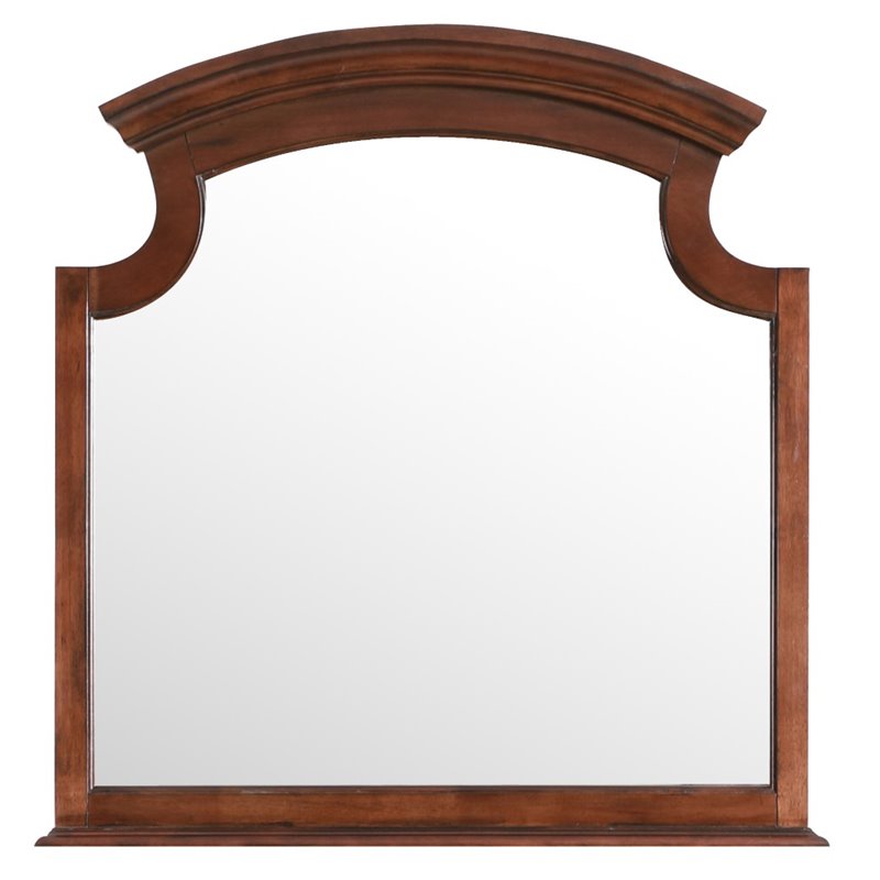 Maklaine Traditional Engineered Wood Frame Mirror in Cappuccino
