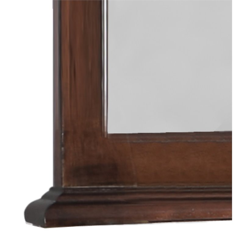 Maklaine Traditional Engineered Wood Frame Mirror in Cappuccino