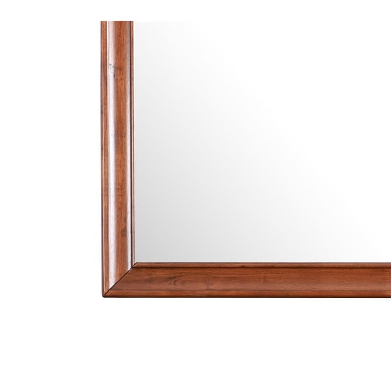 Maklaine Transitional Manufactured Wood Frame Mirror in Oak Stain
