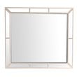 Maklaine Contemporary Engineered Wood Frame Mirror in Pearl Finish
