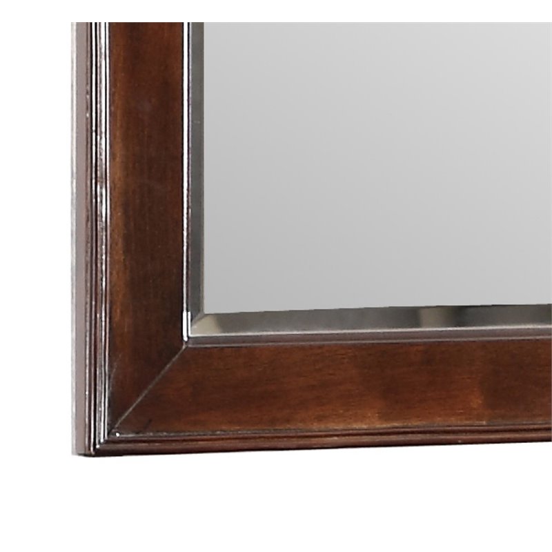 Maklaine Transitional Engineered Wood Frame Mirror in Cappuccino