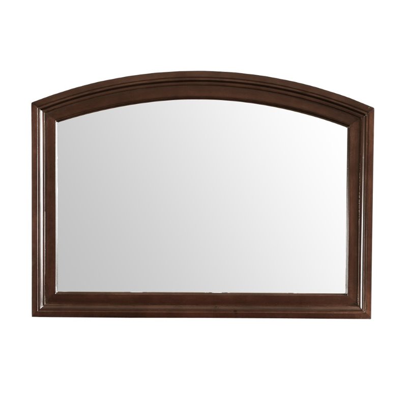 Maklaine Transitional Engineered Wood Frame Mirror in Cappuccino