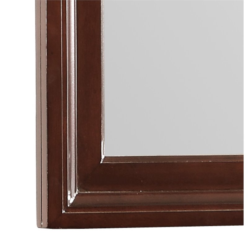 Maklaine Transitional Engineered Wood Frame Mirror in Cappuccino
