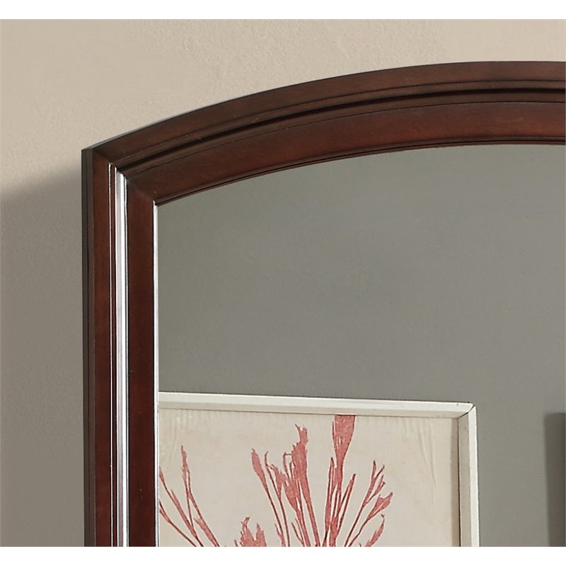 Maklaine Transitional Engineered Wood Frame Mirror in Cappuccino