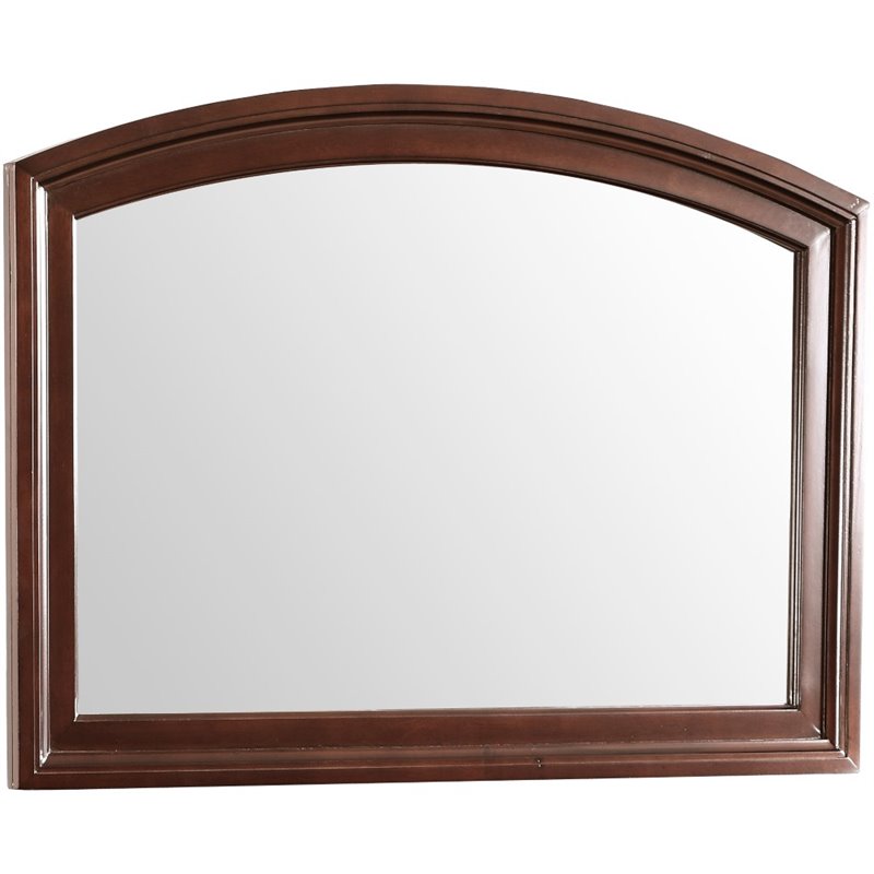 Maklaine Transitional Engineered Wood Frame Mirror in Cappuccino