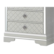 Maklaine Contemporary Wood Frame 5 Drawer Chest in Silver Champagne