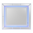 Maklaine Contemporary Wood Veneer Frame Mirror in White Finish