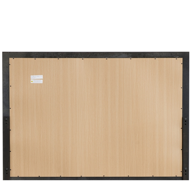 Maklaine Contemporary Wood Frame Mirror in Laminate Gray Finish