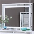 Maklaine Contemporary Wood Trim Frame Mirror in White Finish