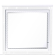 Maklaine Contemporary Wood Trim Frame Mirror in White Finish