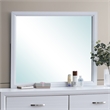 Maklaine Contemporary Wood Frame Glasgow Mirror in White Finish