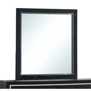 Maklaine Contemporary Wood Frame Mirror in Bold Black Finish