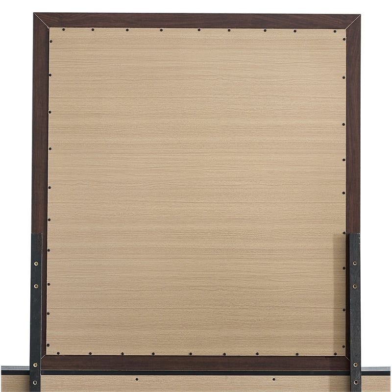 Maklaine Contemporary Wood Frame Mirror in Bold Black Finish